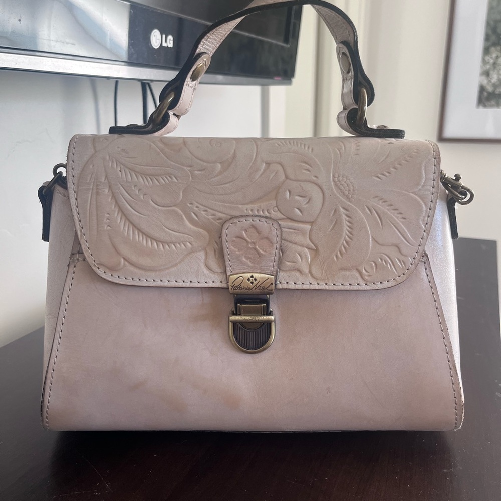 Patricia Nash Cream Embossed Satchel